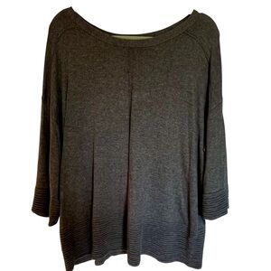 CYRUS Charcoal Gray Womens Size 1X Plus Knit Top Sweater-Dolman‎ Sleeves-Soft